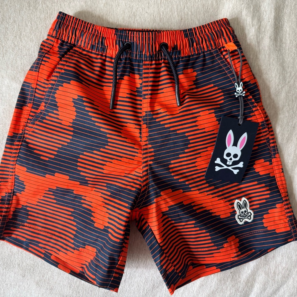 Orange and Black Camouflage Shorts